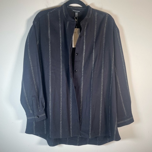 Black Striped Button-Up Shirt - Picture 3 of 14